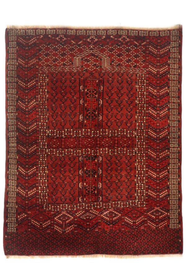 Alfombra antigua Tekke, Turkmenistán. 138x118 cms - Imagen 2