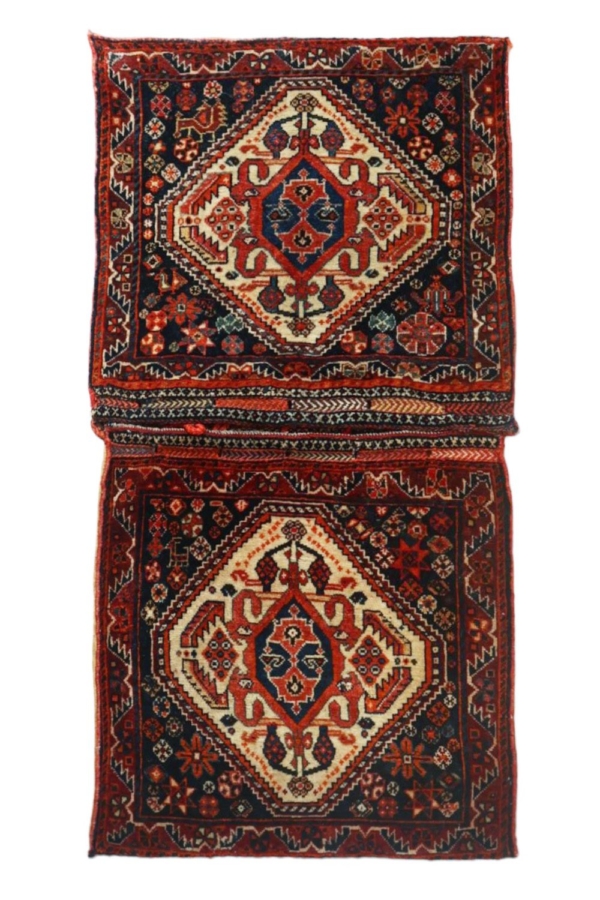 Antique Qashqai saddlebag from Iran. 110×60 cms - Image 2