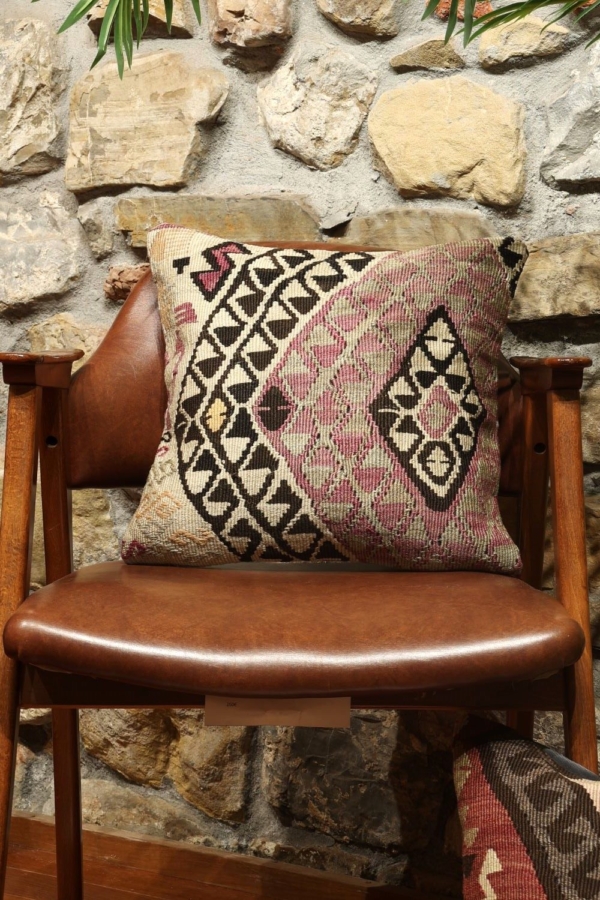 Cojín étnico de kilim, Turquía. 40×40 cms - Imagen 2