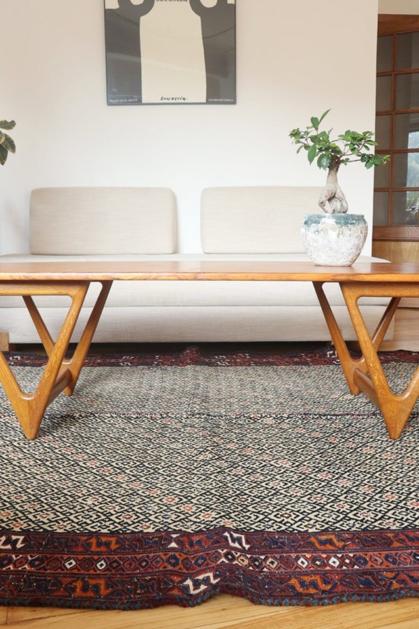 Kilim antiguo árabe Shiraki, Irán. 230x176 cms