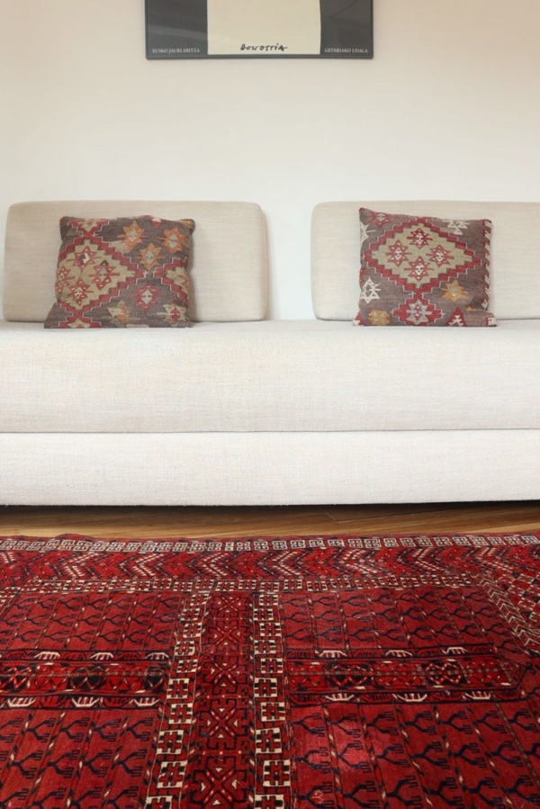 Alfombra antigua Tekke, Turkmenistán. 138x118 cms - Imagen 5