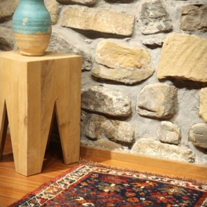 Alfombra semi antigua árabe, Irán. 63×66 cms