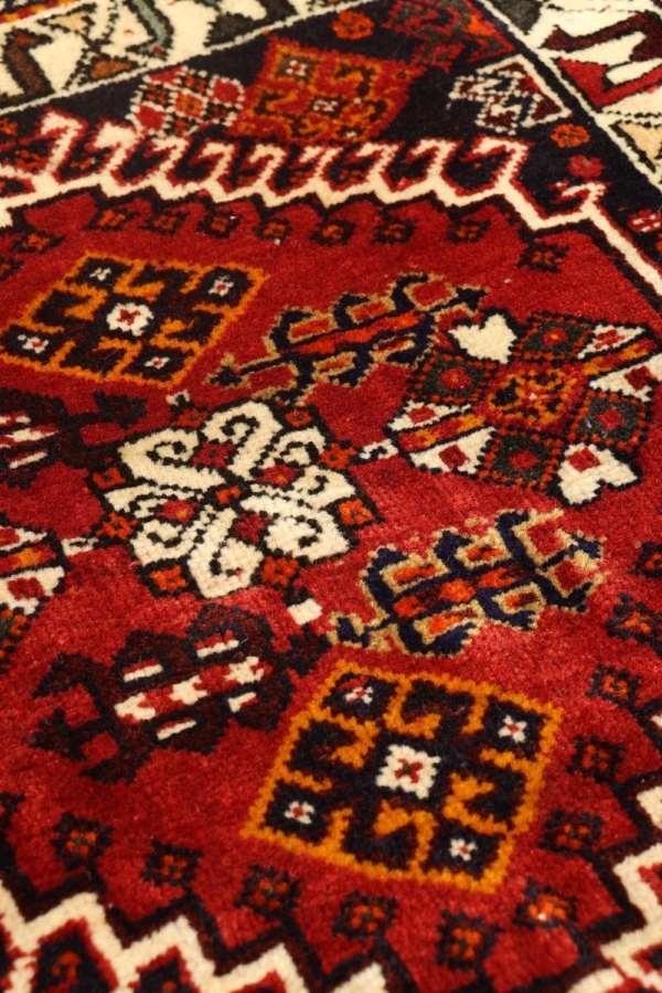 Alfombra semi antigua Qashqai, Irán. 59×55 cms - Imagen 2