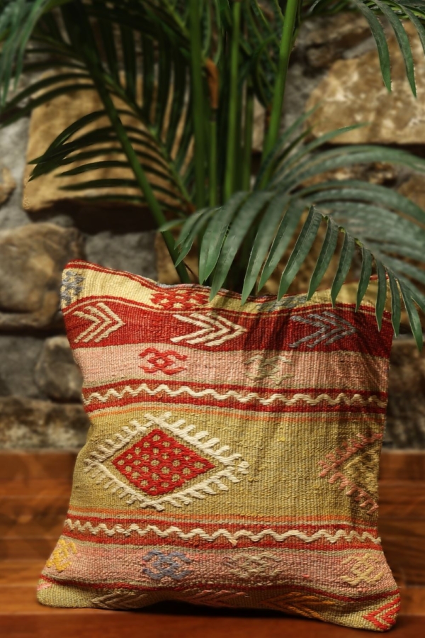 Cojín étnico de kilim, Turquía. 40×40 cms - Imagen 2