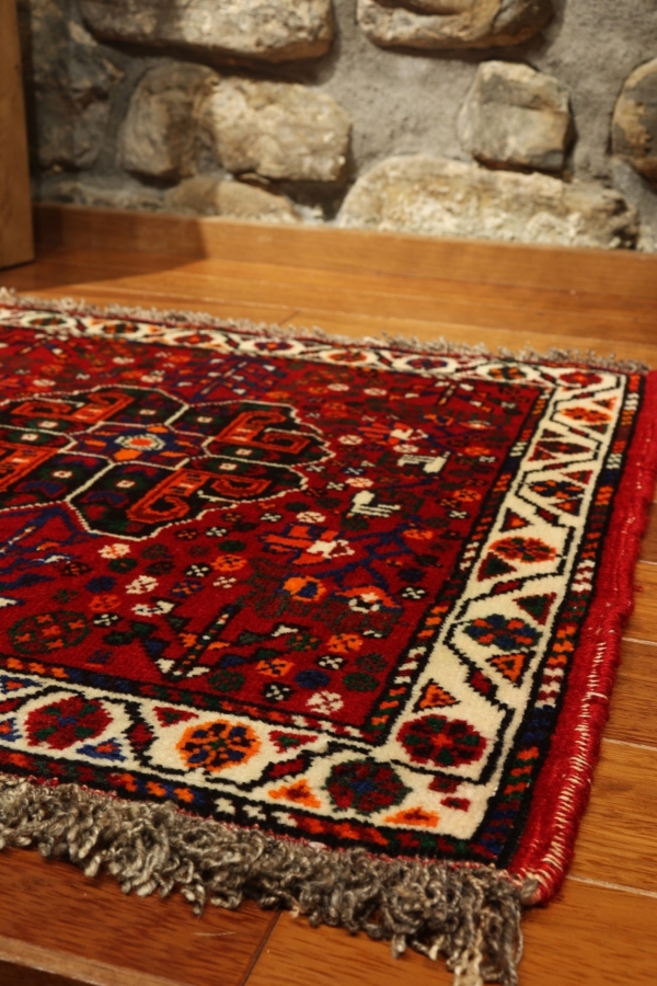 Semi-antique Qashqai rug from Iran. 50x50 cms - Image 6