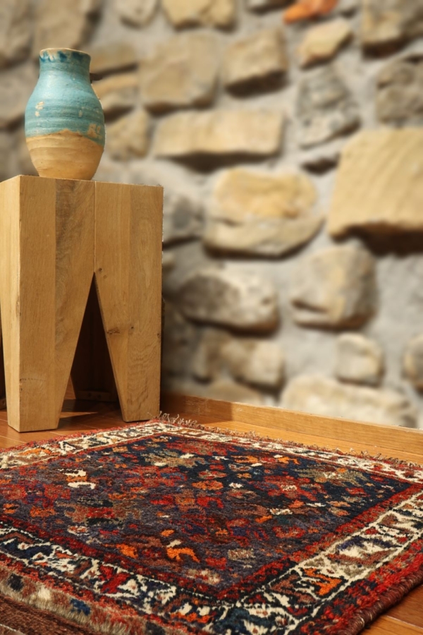 Alfombra semi antigua árabe, Irán. 63×66 cms - Imagen 4