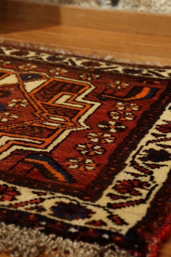 Semi-antique Qashqai rug from Iran. 50x50 cms - Image 5