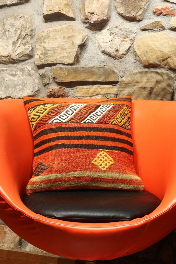 Cojín étnico de kilim, Turquía. 40×40 cms - Imagen 5