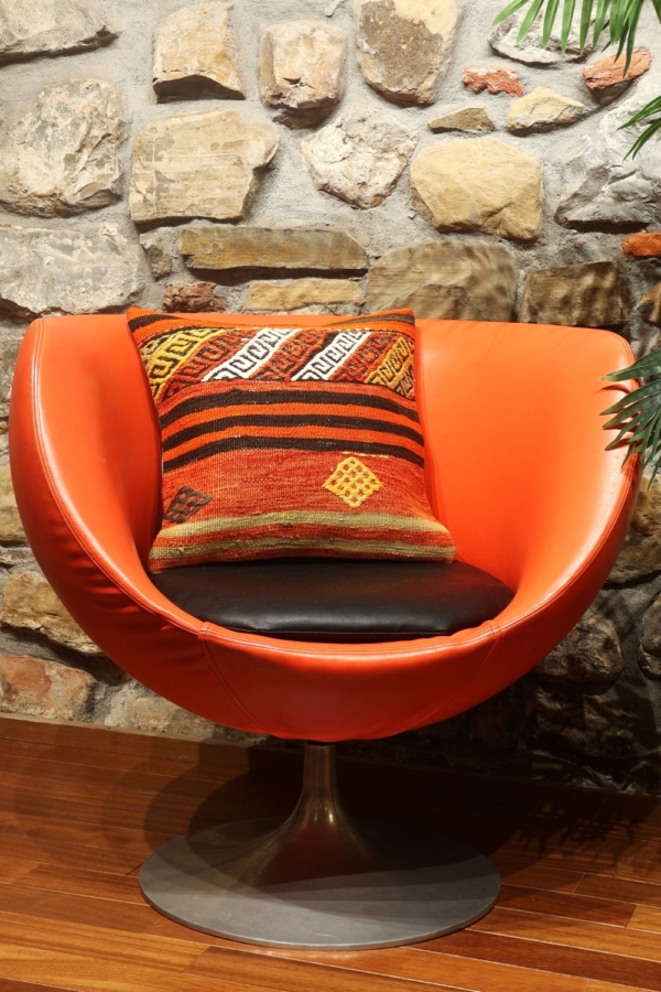 Cojín étnico de kilim, Turquía. 40×40 cms - Imagen 6