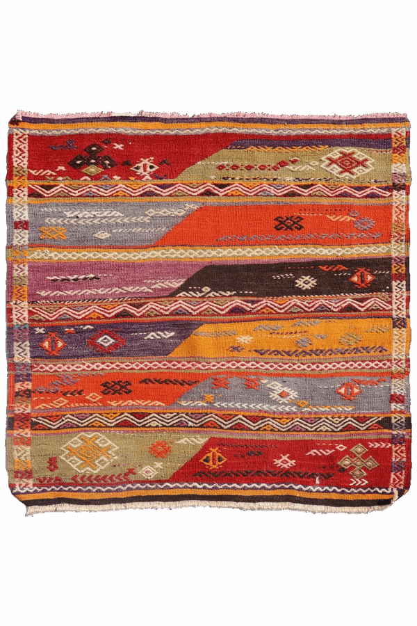 Vintage kilim from Selendi, Turkey. 114x113 cms - Image 6