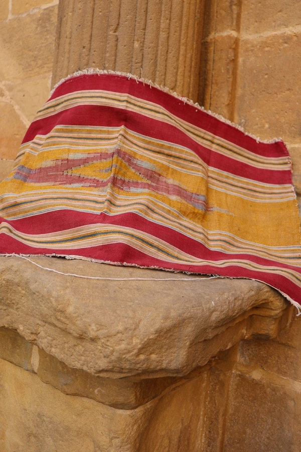 Antique Aleppo silk textile from Syria.