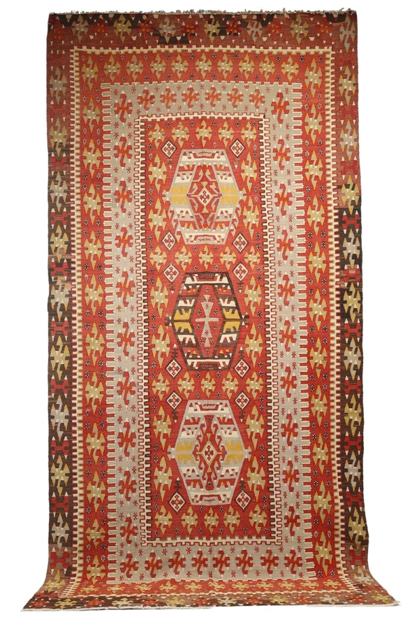 Kilim semi antiguo de Esme, Turquía. 317x160 cms - Imagen 2