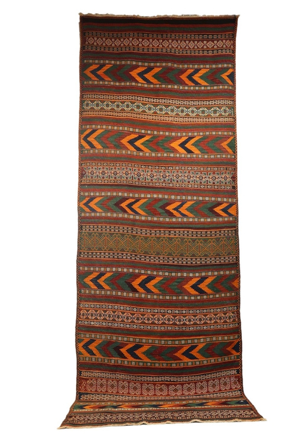 Kilim semi antiguo Baluch, Afganistán. 334x120 cms - Imagen 2