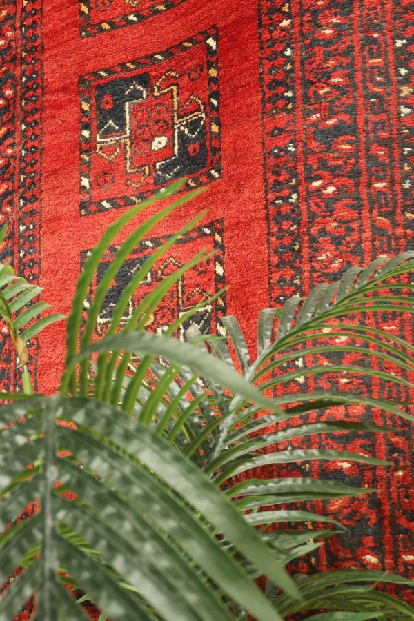 Alfombra antigua Turcomana Ersari, Afganistán. 370x105 cms - Imagen 7