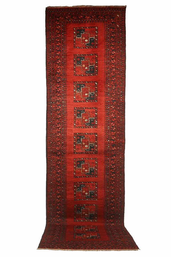 Alfombra antigua Turcomana Ersari, Afganistán. 370x105 cms - Imagen 8