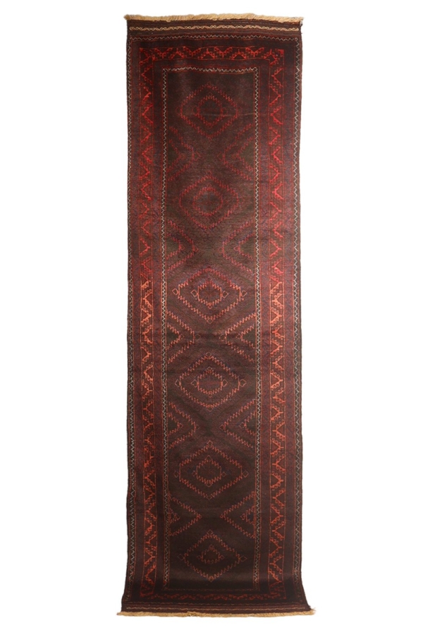 Alfombra semi antigua Mushwani Baluch, Afganistán. 319x84 cms - Imagen 2