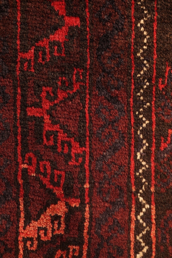 Alfombra semi antigua Mushwani Baluch, Afganistán. 319x84 cms - Imagen 5