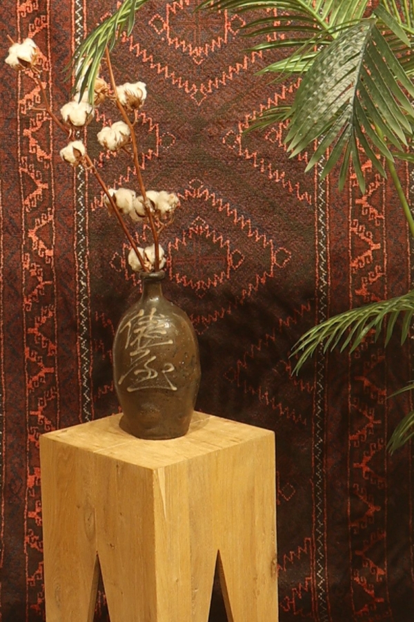 Alfombra semi antigua Mushwani Baluch, Afganistán. 319x84 cms