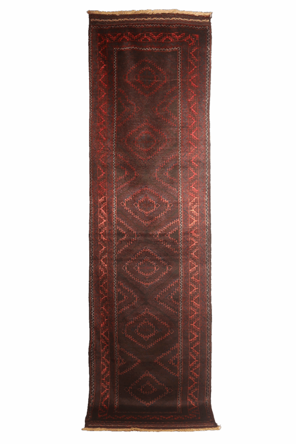 Alfombra semi antigua Mushwani Baluch, Afganistán. 319x84 cms - Imagen 8