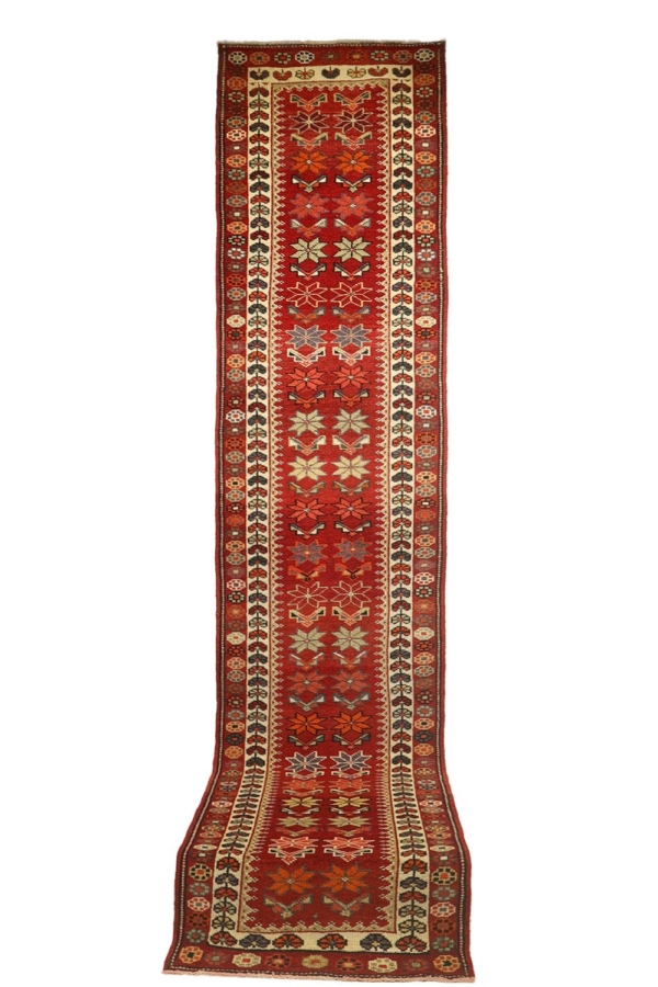 Vintage Kurdish Herki rug from Irak. 393x89 cms - Image 2