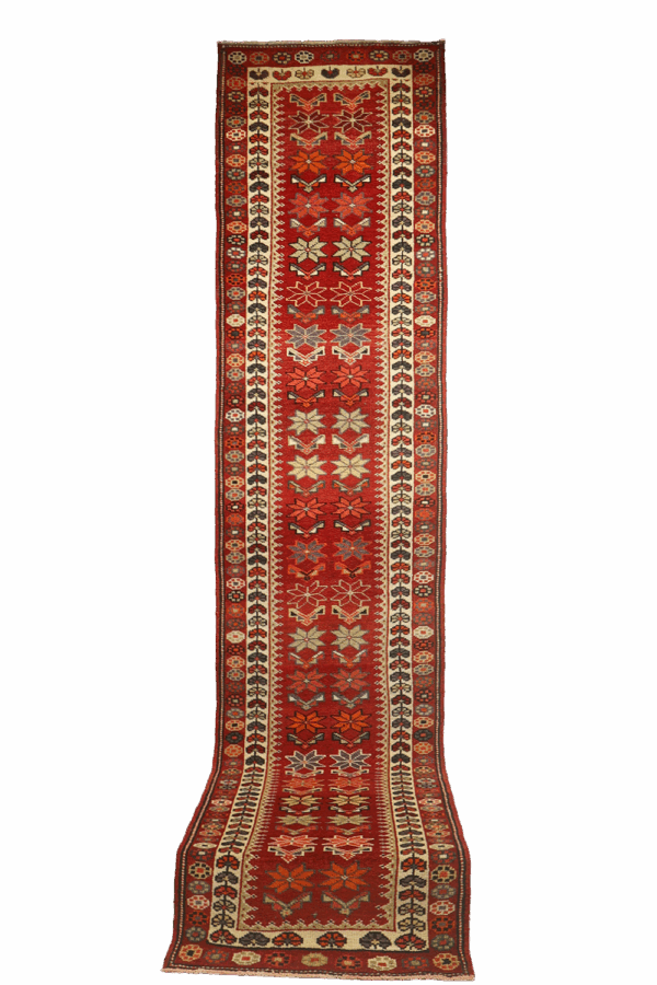 Vintage Kurdish Herki rug from Irak. 393x89 cms - Image 8