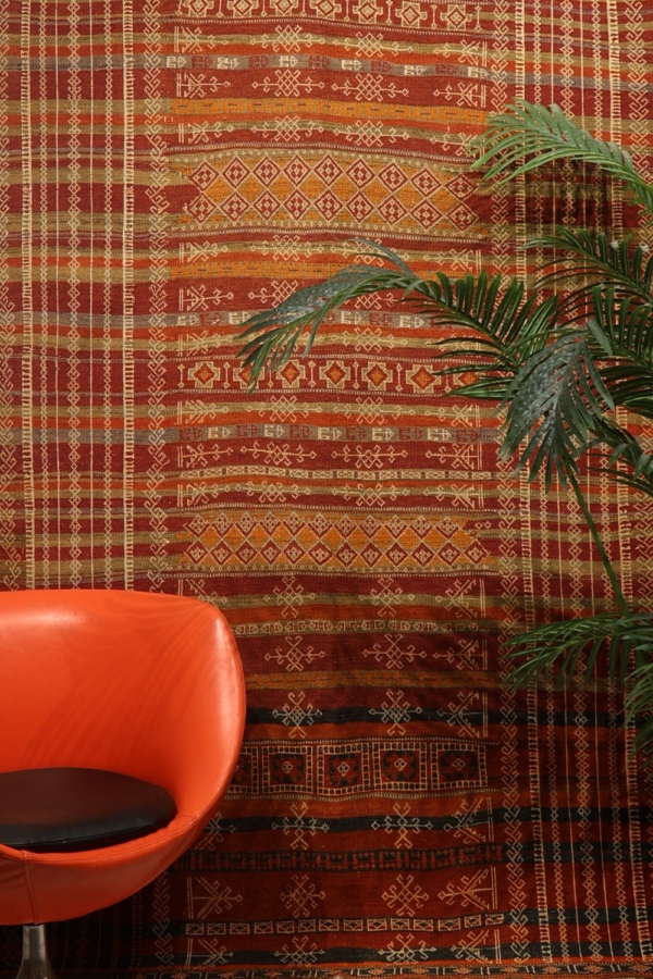 Kilim semi antiguo Baluch de Afganistán. 302x135 cms