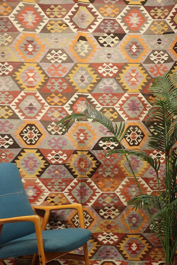 Semi-antique kilim from Tavas, Turkey. 290×172 cms - Image 3