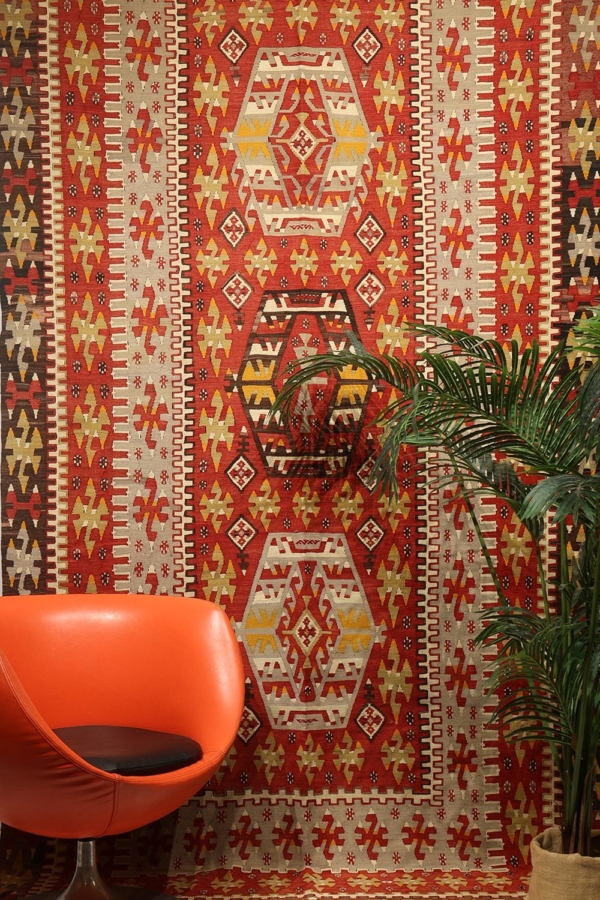Kilim semi antiguo de Esme, Turquía. 317x160 cms - Imagen 5