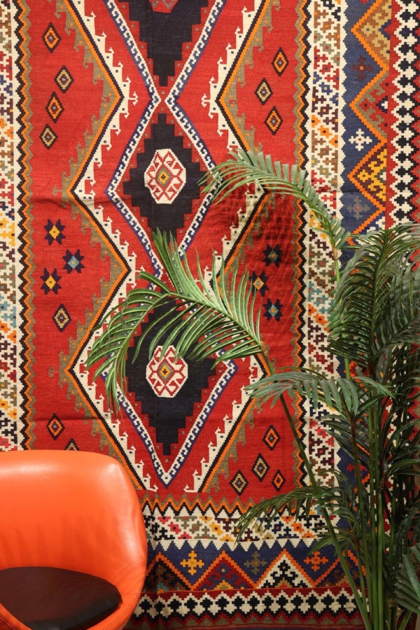 Kilim semi antiguo Qashqai, Irán. 280×159 cms - Imagen 5