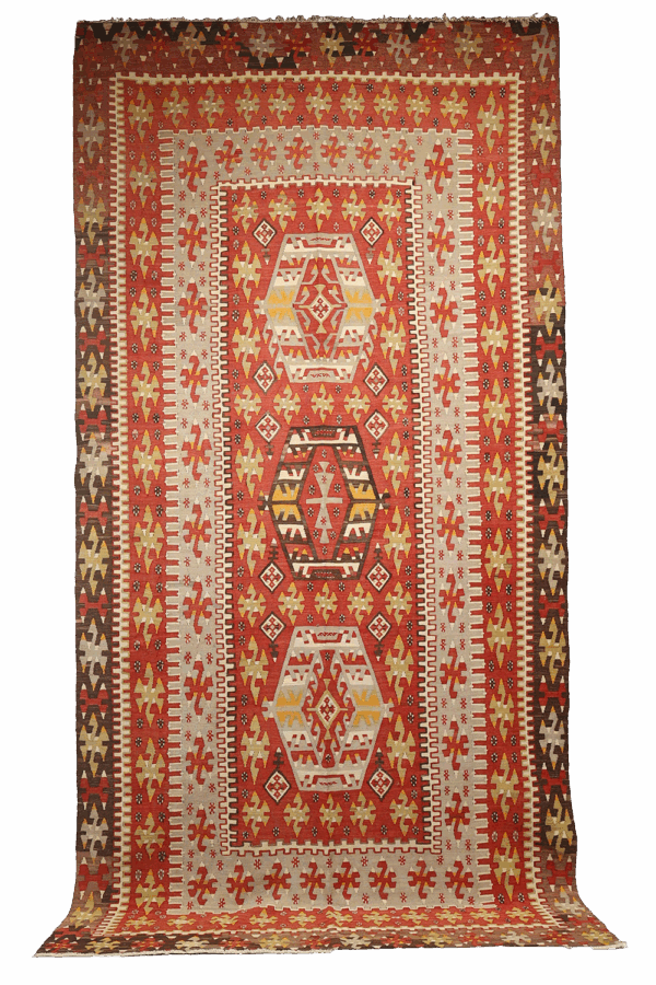 Kilim semi antiguo de Esme, Turquía. 317x160 cms - Imagen 9