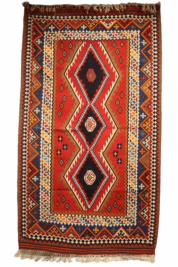 Kilim semi antiguo Qashqai, Irán. 280×159 cms - Imagen 9
