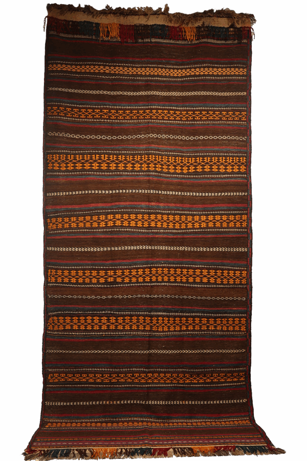 Semi-antique Baluch kilim from Afghanistan. 333x148 cms - Image 11