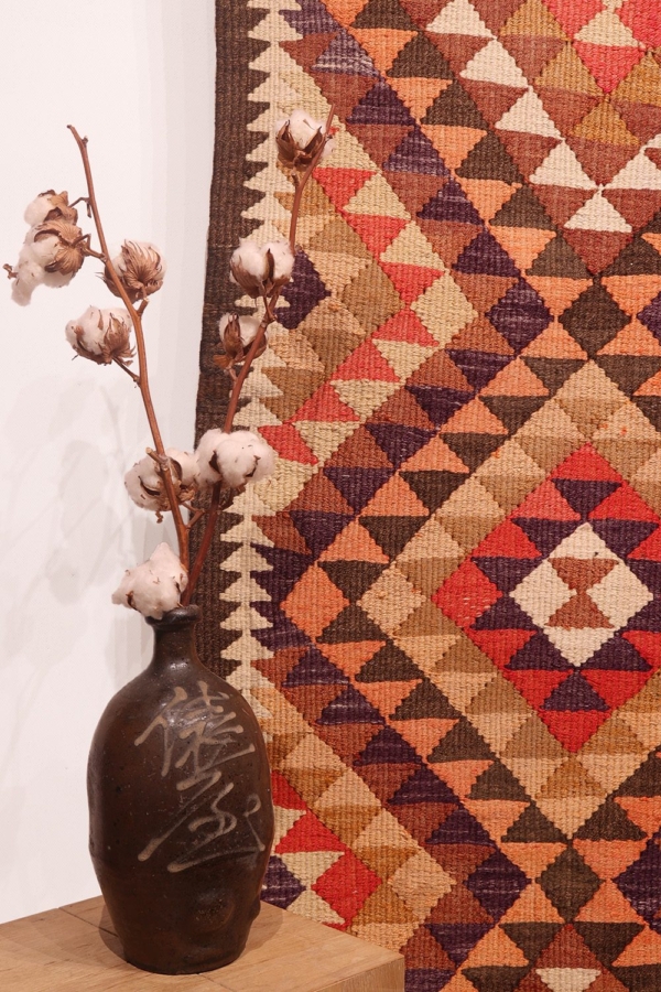 Kilim vintage Herki kurdo, Irak. 366x80 cms - Imagen 7