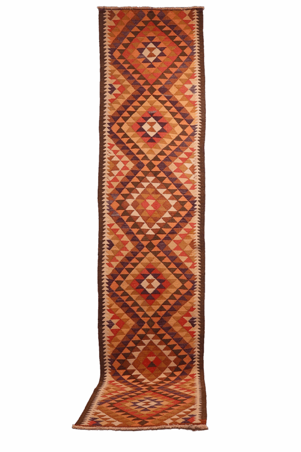Kilim vintage Herki kurdo, Irak. 366x80 cms - Imagen 8