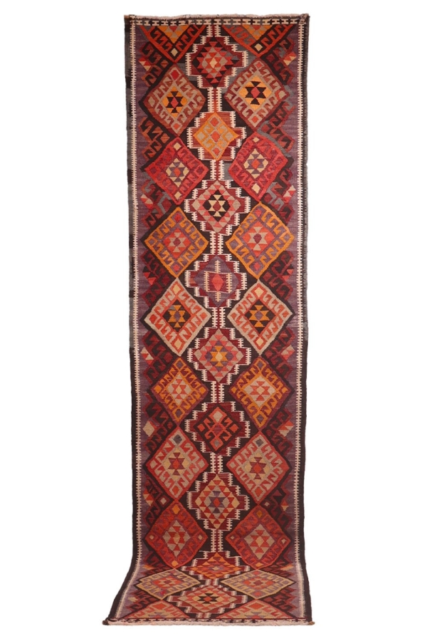 Alfombra vintage Herki Kurda, Irak. 363×93 cms - Imagen 2