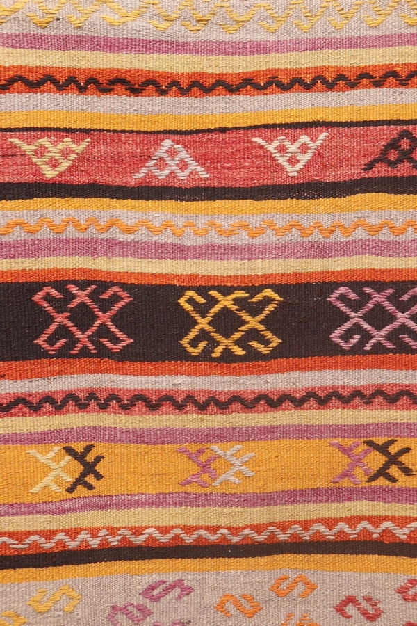 Vintage Denizli kilim from Turkey. 330x86 cms - Image 4