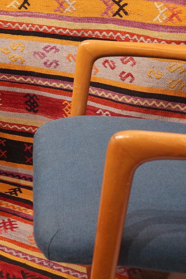 Vintage Denizli kilim from Turkey. 330x86 cms - Image 6