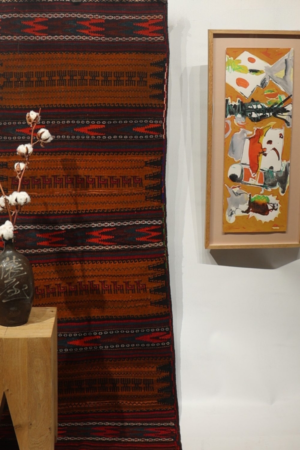 Semi-antique Baluch kilim from Afghanistan. 186x66 cms