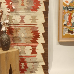 Kilim vintage de Mut, Turquía. 171x79 cms