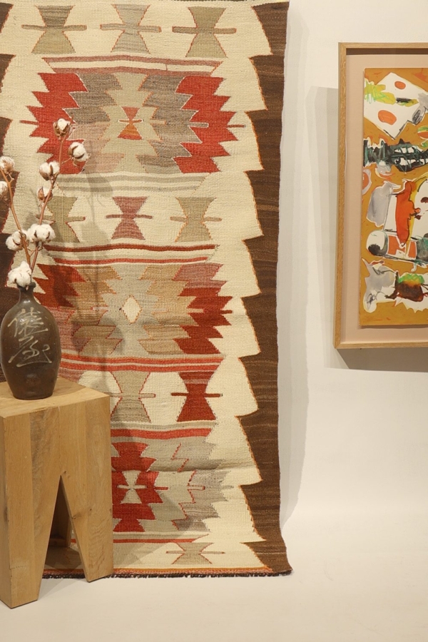 Kilim vintage de Mut, Turquía. 171x79 cms