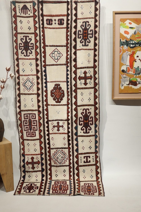 Antique Karakalpak shımıldıq or wedding curtain from Uzbekistan. 212x82 cms