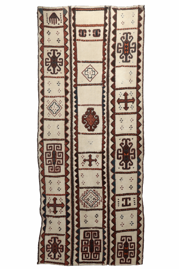 Antique Karakalpak shımıldıq or wedding curtain from Uzbekistan. 212x82 cms - Image 7