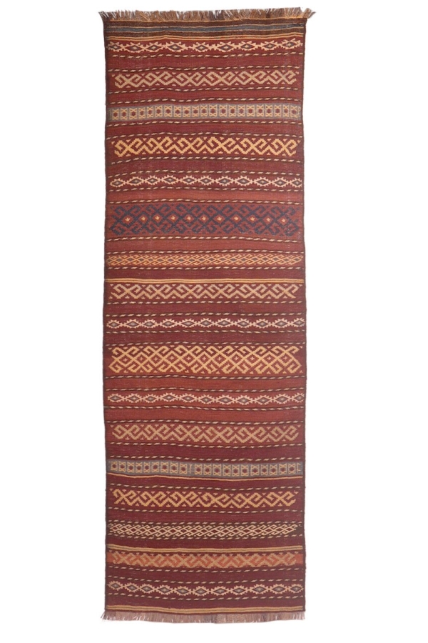 Antique Aimaq Baluch kilim from Afghanistan. 245x80 cms - Image 2