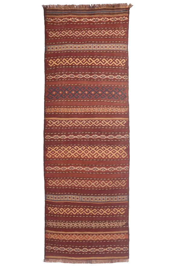 Antique Aimaq Baluch kilim from Afghanistan. 245x80 cms - Image 9