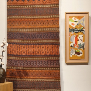 Kilim semi antiguo Aimaq Baluch, Afganistán. 268x88 cms