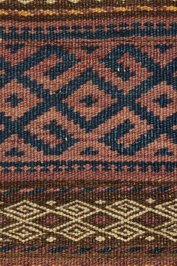 Kilim semi antiguo Aimaq Baluch, Afganistán. 268x88 cms - Imagen 4