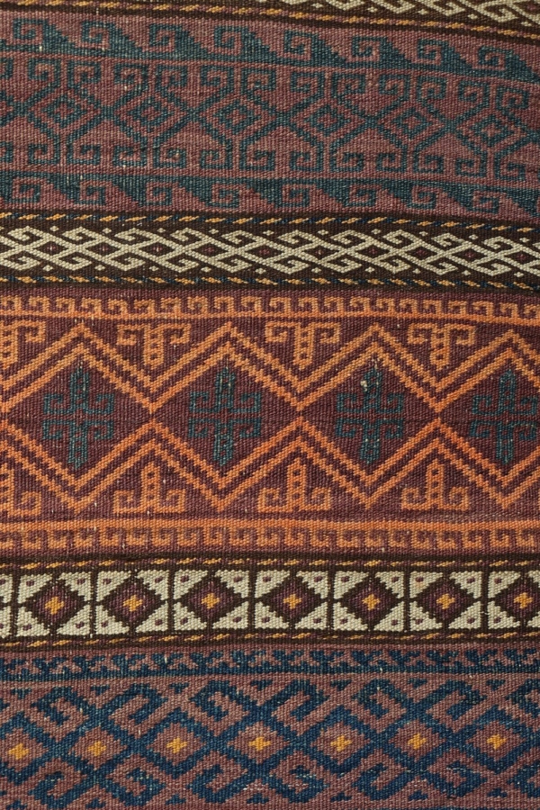 Kilim semi antiguo Aimaq Baluch, Afganistán. 268x88 cms - Imagen 5