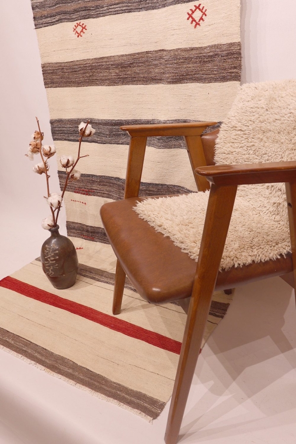 Kilim semi antiguo de Tomarza, Turquía. 252x91 cms - Imagen 6
