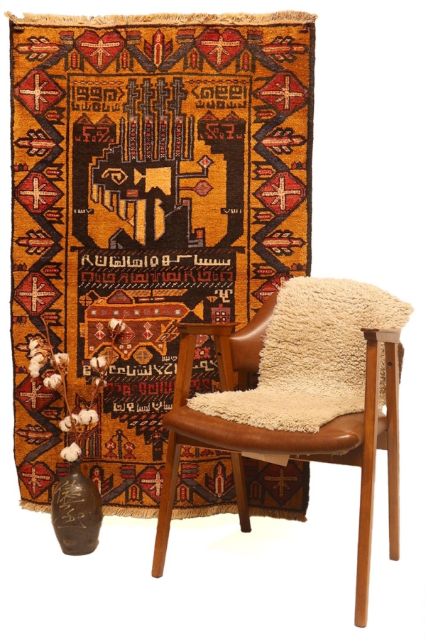 Alfombra de Guerra vintage Baluch, Afganistán. 150x95 cms