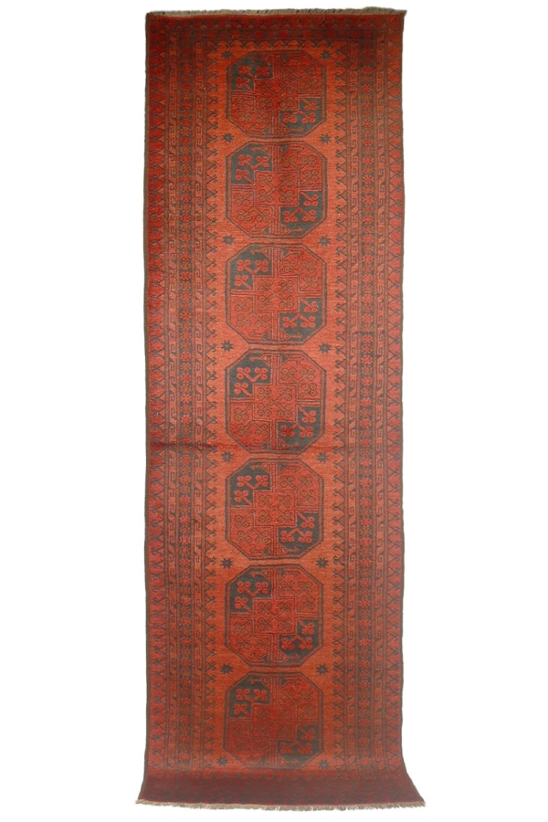 Alfombra semi antigua Turcomana Ersari, Afganistán. 309x95 cms - Imagen 2